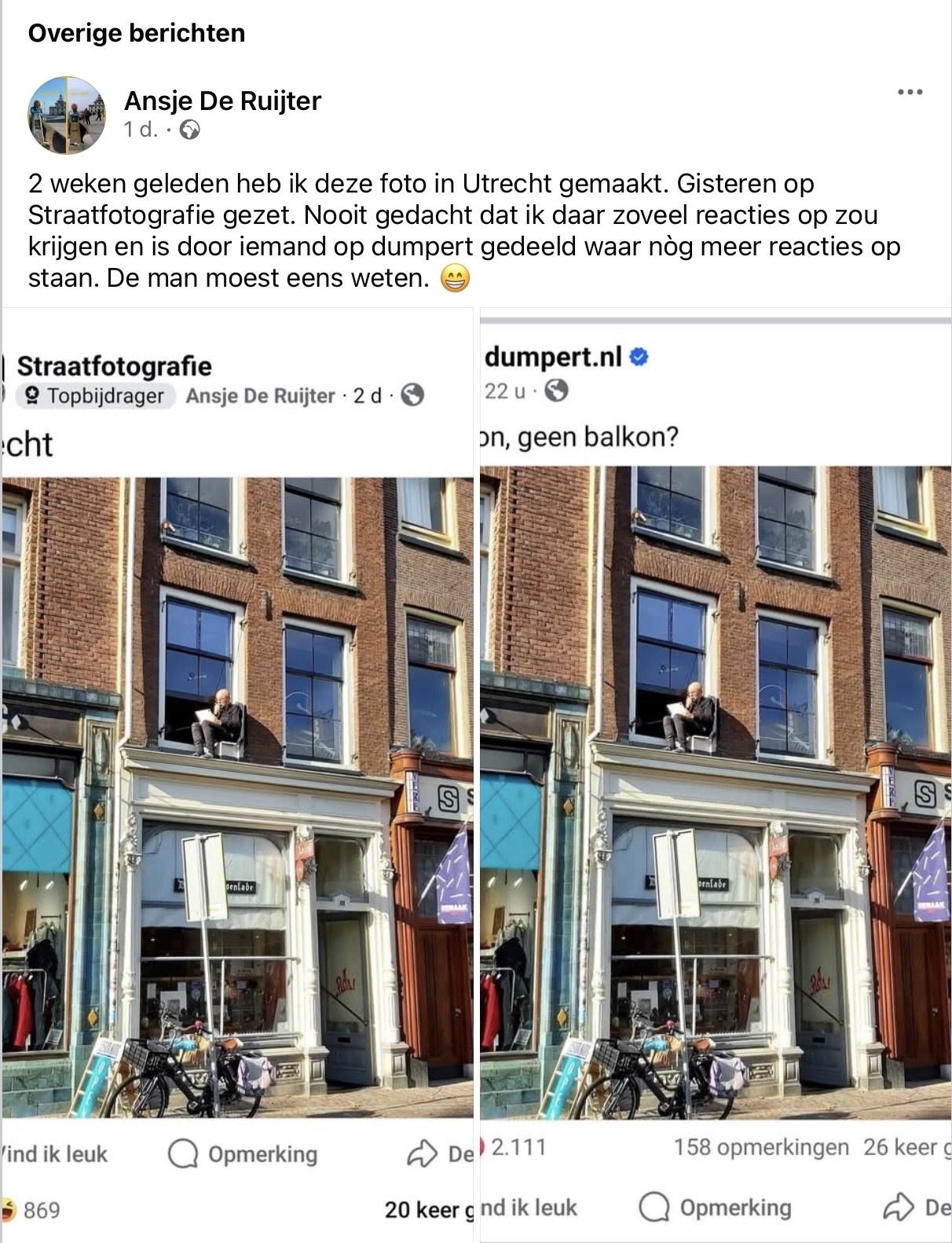 gedumpt maar niet gevallen